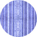 Round Abstract Blue Modern Rug, abs2388blu