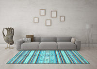 Machine Washable Abstract Light Blue Modern Rug, wshabs2388lblu