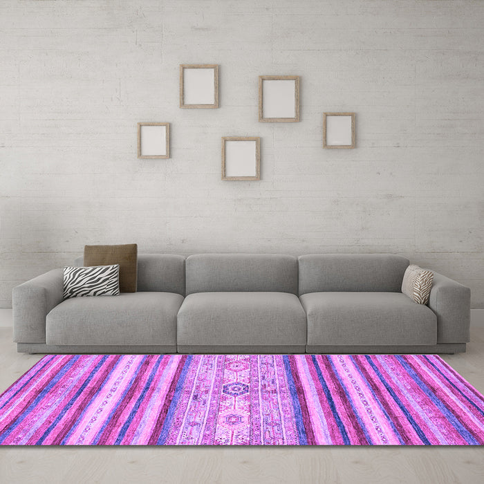 Machine Washable Abstract Purple Modern Area Rugs in a Living Room, wshabs2388pur