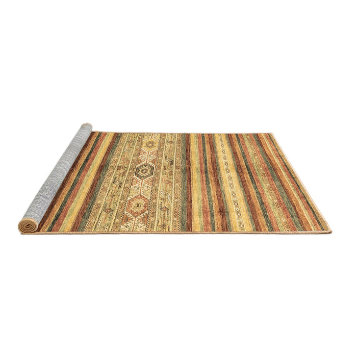 Sideview of Machine Washable Abstract Brown Modern Rug, wshabs2388brn