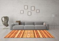 Machine Washable Abstract Orange Modern Rug, wshabs2388org