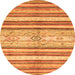 Round Abstract Orange Modern Rug, abs2388org