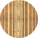 Round Abstract Brown Modern Rug, abs2388brn