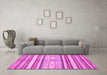 Machine Washable Abstract Pink Modern Rug in a Living Room, wshabs2388pnk