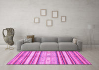 Machine Washable Abstract Pink Modern Rug, wshabs2388pnk