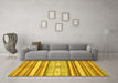 Machine Washable Abstract Yellow Modern Rug in a Living Room, wshabs2388yw