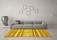 Machine Washable Abstract Yellow Modern Rug, wshabs2388yw