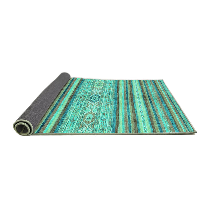 Sideview of Abstract Turquoise Modern Rug, abs2388turq