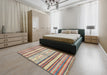 Abstract Rust Pink Modern Rug in a Bedroom, abs2388