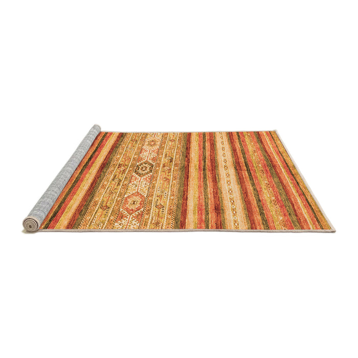Sideview of Machine Washable Abstract Orange Modern Area Rugs, wshabs2388org
