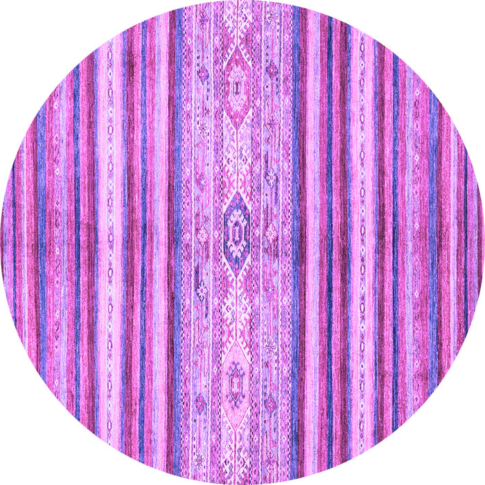Round Machine Washable Abstract Purple Modern Area Rugs, wshabs2388pur