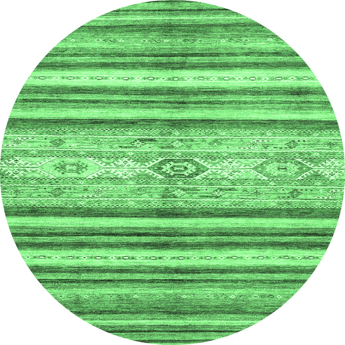 Round Abstract Emerald Green Modern Rug, abs2388emgrn