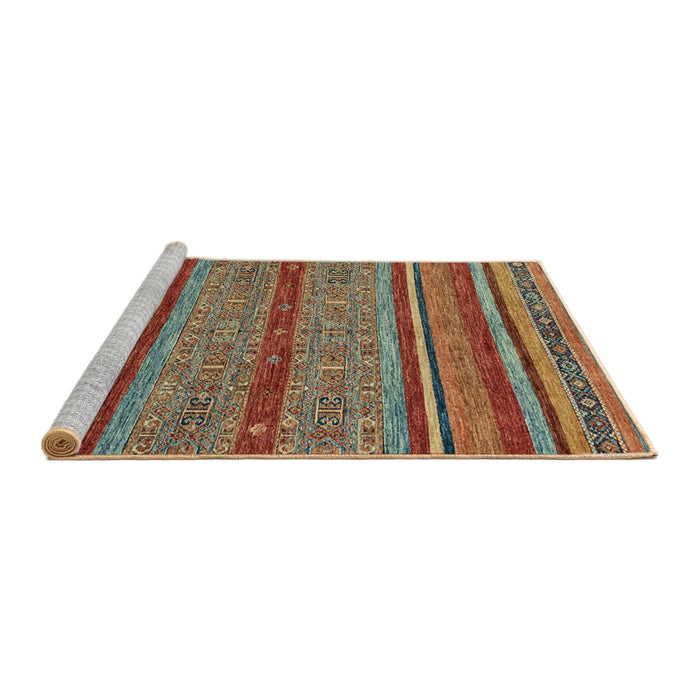Sideview of Machine Washable Abstract Brown Rug, wshabs2389