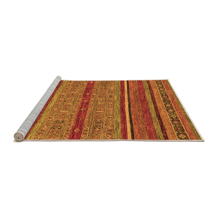 Sideview of Machine Washable Abstract Orange Modern Area Rugs, wshabs2389org