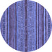 Round Abstract Blue Modern Rug, abs2389blu