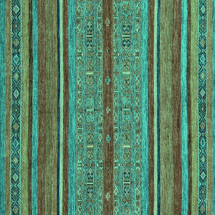 Square Machine Washable Abstract Turquoise Modern Area Rugs, wshabs2389turq