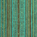 Square Machine Washable Abstract Turquoise Modern Area Rugs, wshabs2389turq