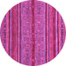 Round Abstract Pink Modern Rug, abs2389pnk