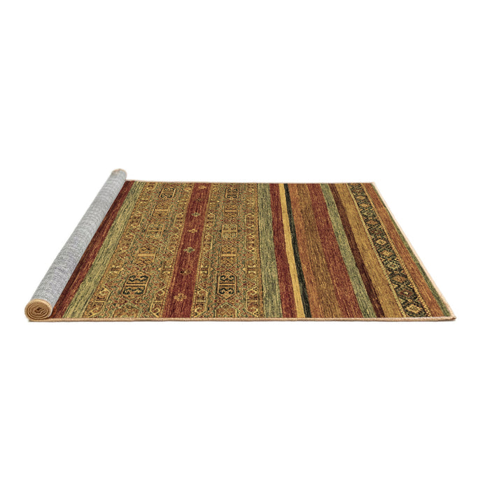 Sideview of Machine Washable Abstract Brown Modern Rug, wshabs2389brn