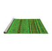 Sideview of Machine Washable Abstract Green Modern Area Rugs, wshabs2389grn