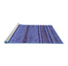 Sideview of Machine Washable Abstract Blue Modern Rug, wshabs2389blu