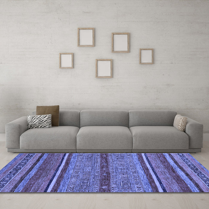 Machine Washable Abstract Blue Modern Rug in a Living Room, wshabs2389blu