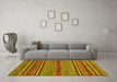 Machine Washable Abstract Yellow Modern Rug in a Living Room, wshabs2389yw