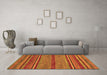 Machine Washable Abstract Orange Modern Area Rugs in a Living Room, wshabs2389org