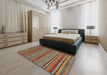 Abstract Brown Modern Rug in a Bedroom, abs2389