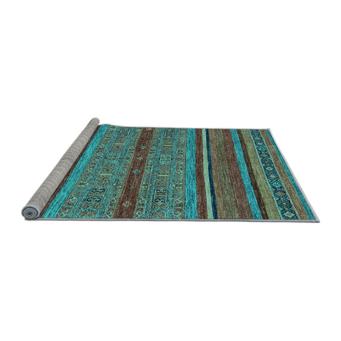 Sideview of Machine Washable Abstract Light Blue Modern Rug, wshabs2389lblu