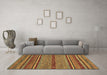 Machine Washable Abstract Brown Modern Rug in a Living Room,, wshabs2389brn