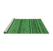 Sideview of Machine Washable Abstract Emerald Green Modern Area Rugs, wshabs2389emgrn