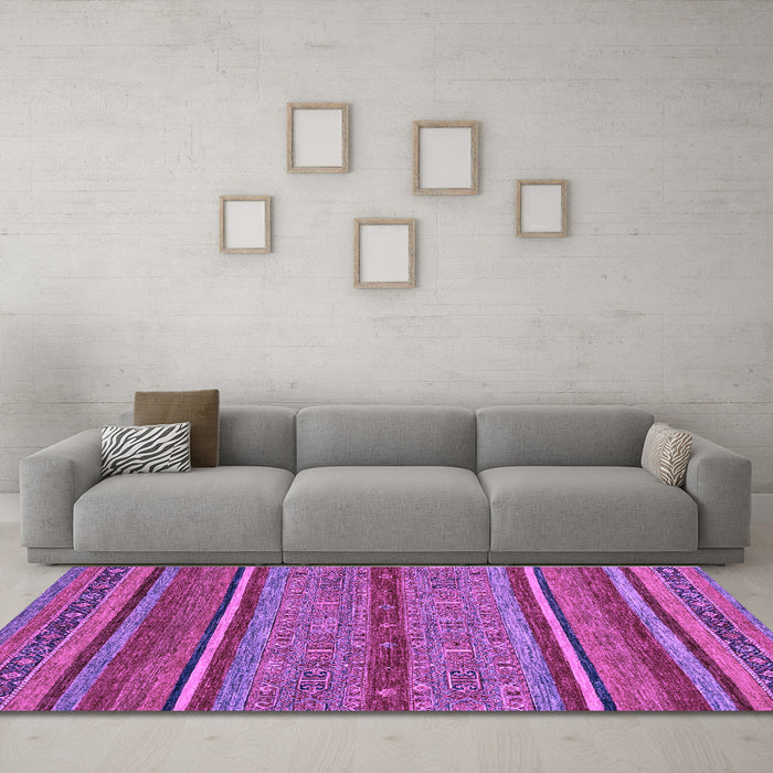 Machine Washable Abstract Purple Modern Area Rugs in a Living Room, wshabs2389pur