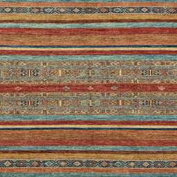 Square Machine Washable Abstract Brown Rug, wshabs2389