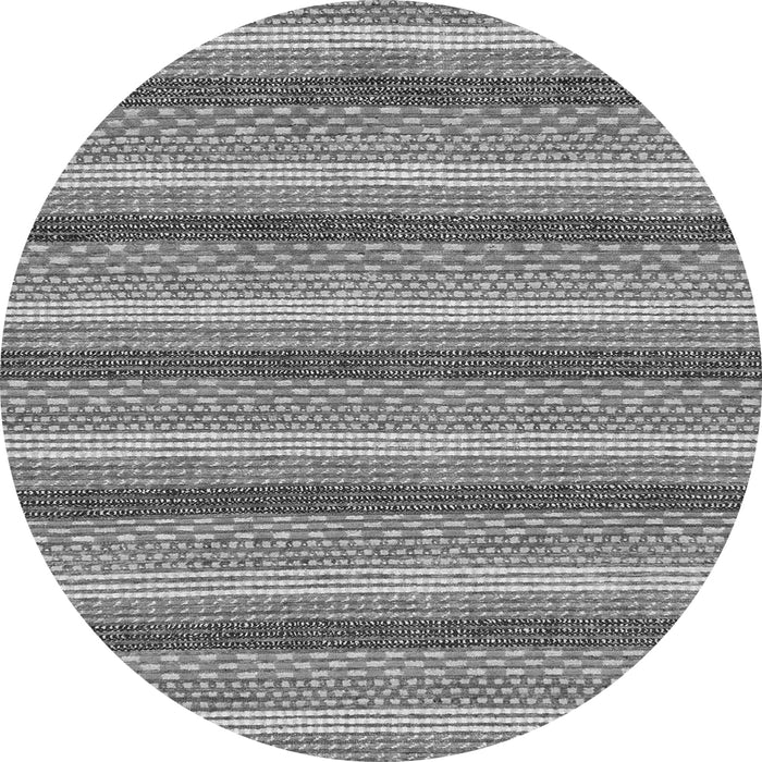 Round Machine Washable Abstract Gray Modern Rug, wshabs238gry