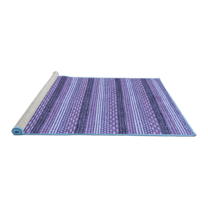 Sideview of Machine Washable Abstract Blue Modern Rug, wshabs238blu