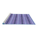 Sideview of Machine Washable Abstract Blue Modern Rug, wshabs238blu