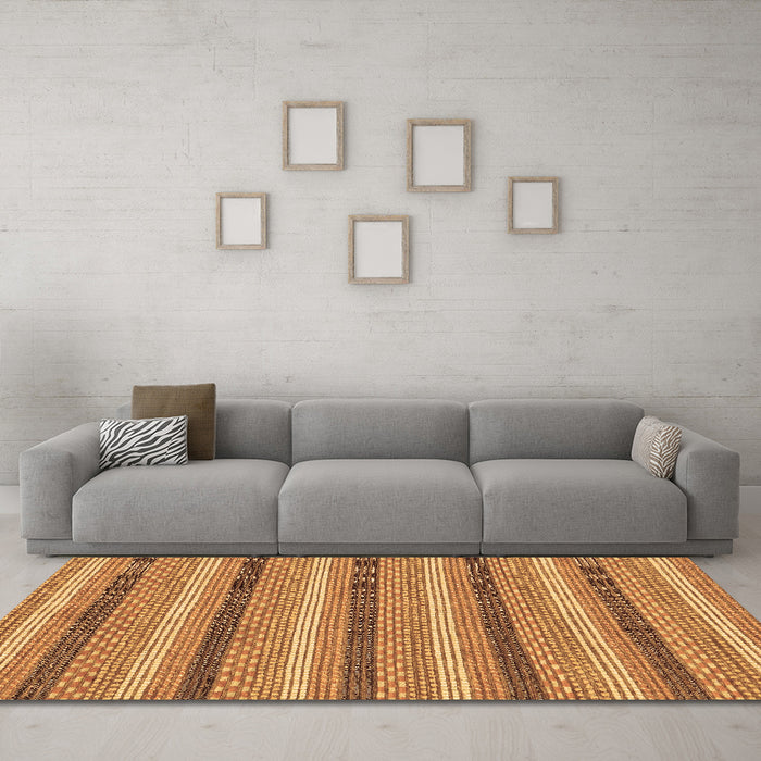 Machine Washable Abstract Brown Modern Rug in a Living Room,, wshabs238brn