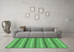 Machine Washable Abstract Emerald Green Modern Area Rugs in a Living Room,, wshabs238emgrn