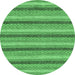 Round Abstract Emerald Green Modern Rug, abs238emgrn