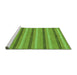 Sideview of Machine Washable Abstract Green Modern Area Rugs, wshabs238grn