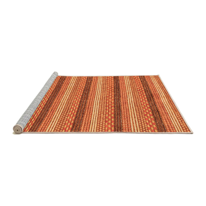 Sideview of Machine Washable Abstract Orange Modern Area Rugs, wshabs238org