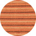 Round Abstract Orange Modern Rug, abs238org