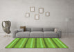 Machine Washable Abstract Green Modern Area Rugs in a Living Room,, wshabs238grn