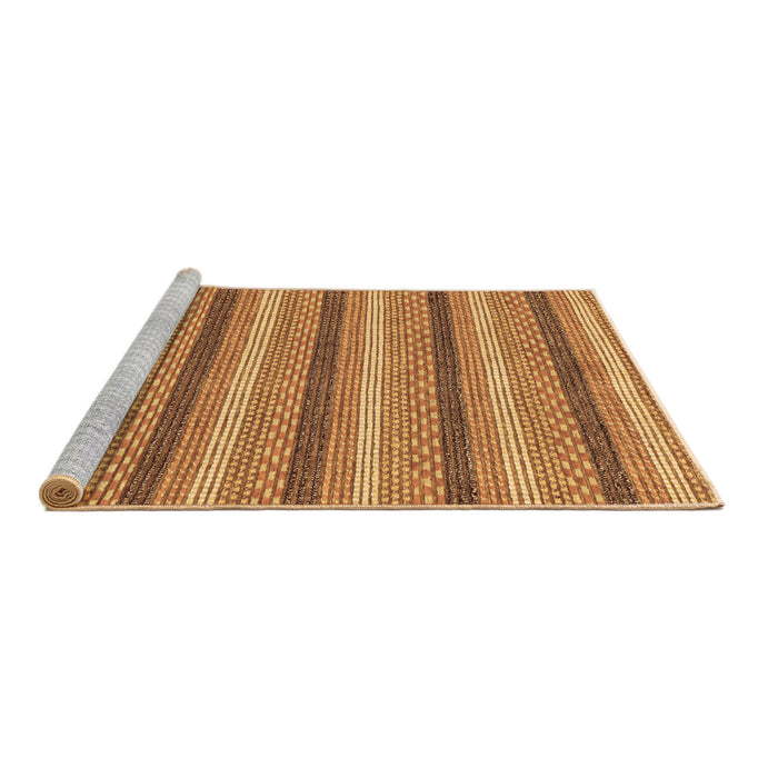 Sideview of Machine Washable Abstract Brown Modern Rug, wshabs238brn