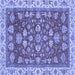 Square Oriental Blue Traditional Rug, abs2390blu