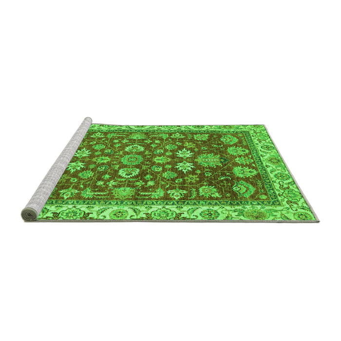 Sideview of Machine Washable Oriental Green Traditional Area Rugs, wshabs2390grn
