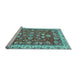 Sideview of Machine Washable Oriental Light Blue Traditional Rug, wshabs2390lblu