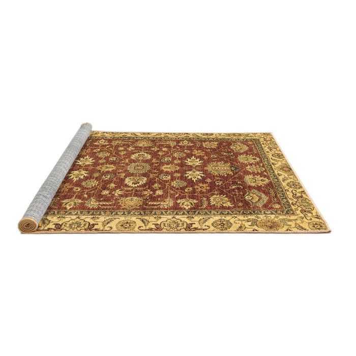 Sideview of Machine Washable Oriental Brown Traditional Rug, wshabs2390brn