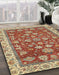 Abstract Red Oriental Rug in Family Room, abs2390